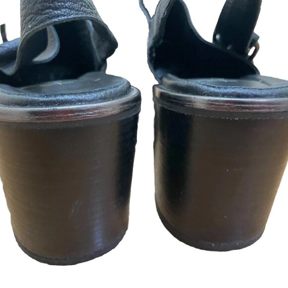 Henry Beguelin Platform Slingback Black Heels, IT 40 - Picture 5 of 8